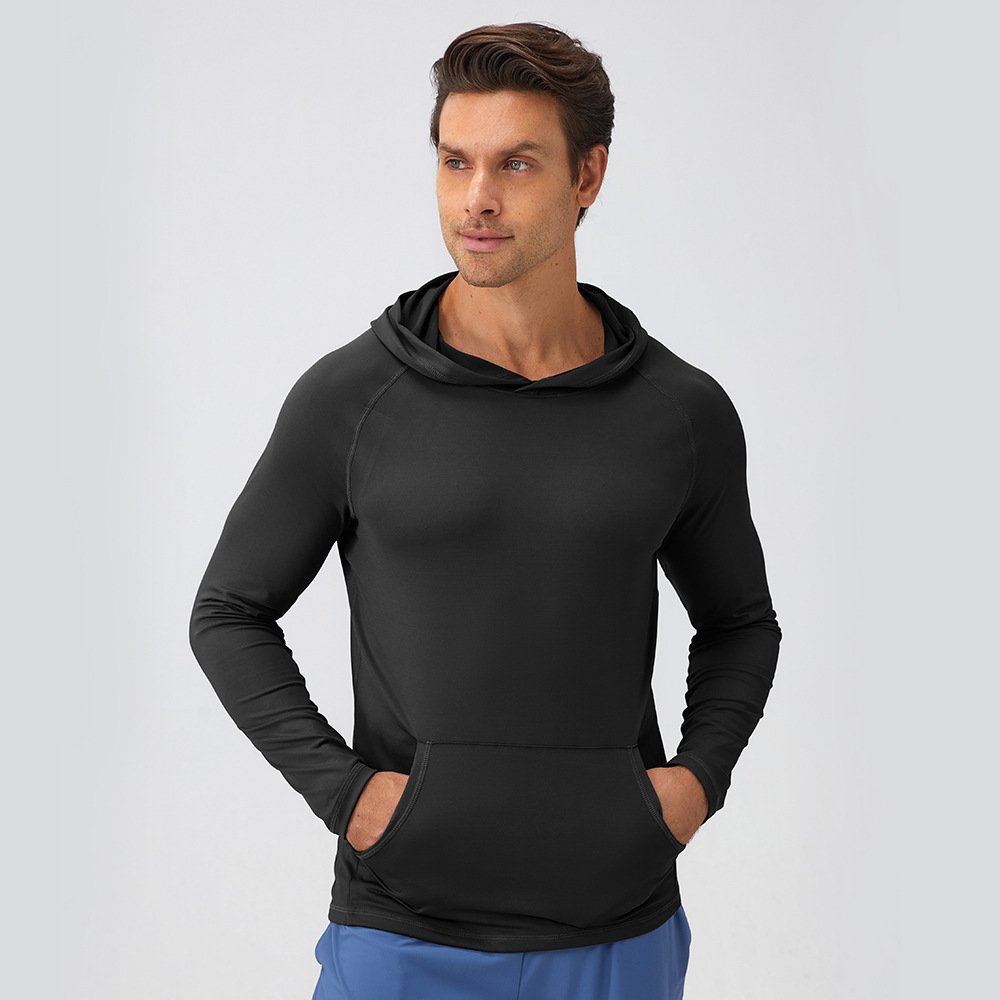 Long Sleeve T-Shirt Quick Dry Hoodies Summer Beach Casual Workout Hiking Shirts Men's Hooded