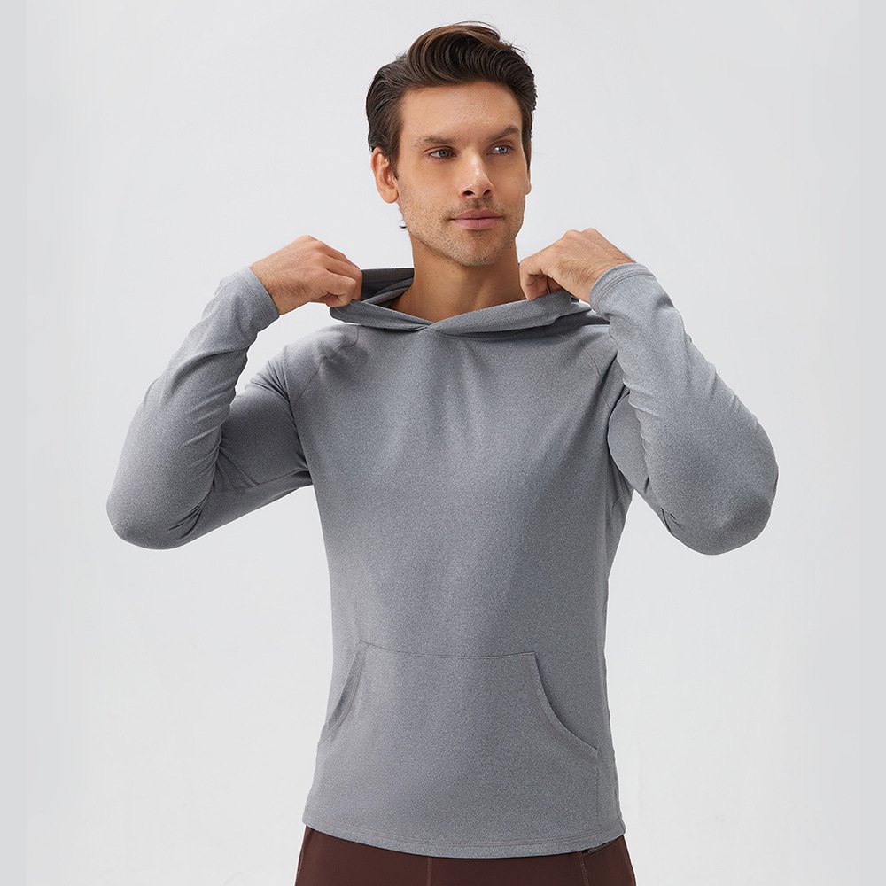 Long Sleeve T-Shirt Quick Dry Hoodies Summer Beach Casual Workout Hiking Shirts Men's Hooded