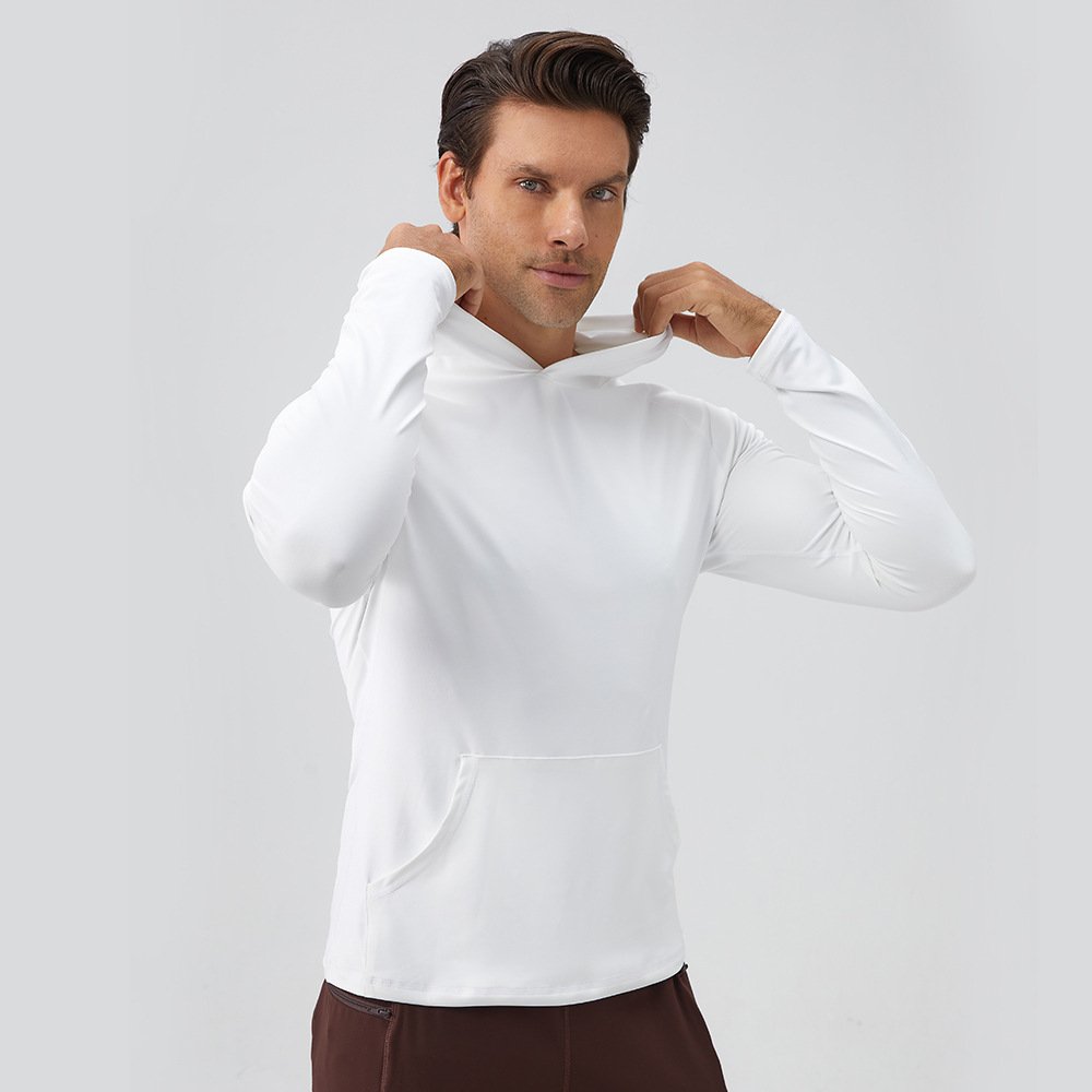 Long Sleeve T-Shirt Quick Dry Hoodies Summer Beach Casual Workout Hiking Shirts Men's Hooded