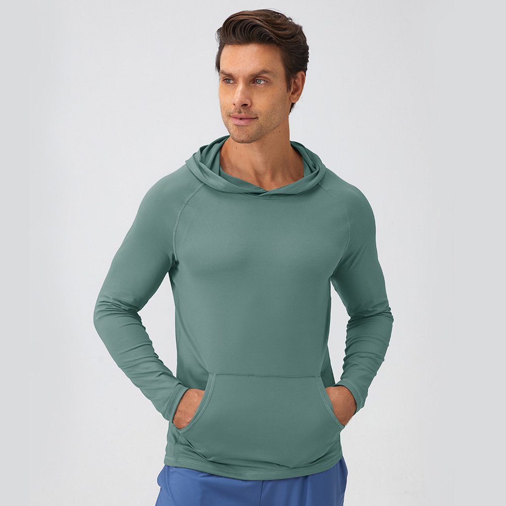 Long Sleeve T-Shirt Quick Dry Hoodies Summer Beach Casual Workout Hiking Shirts Men's Hooded