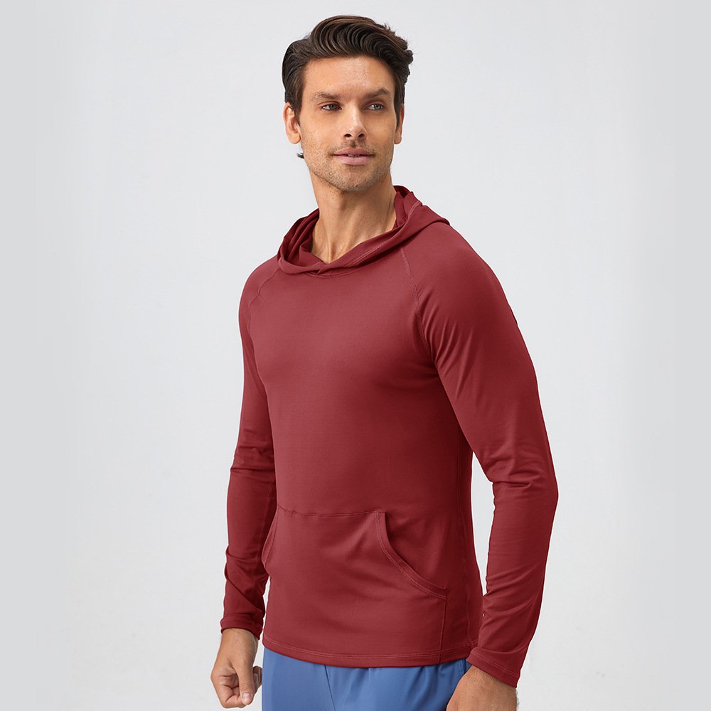 Long Sleeve T-Shirt Quick Dry Hoodies Summer Beach Casual Workout Hiking Shirts Men's Hooded