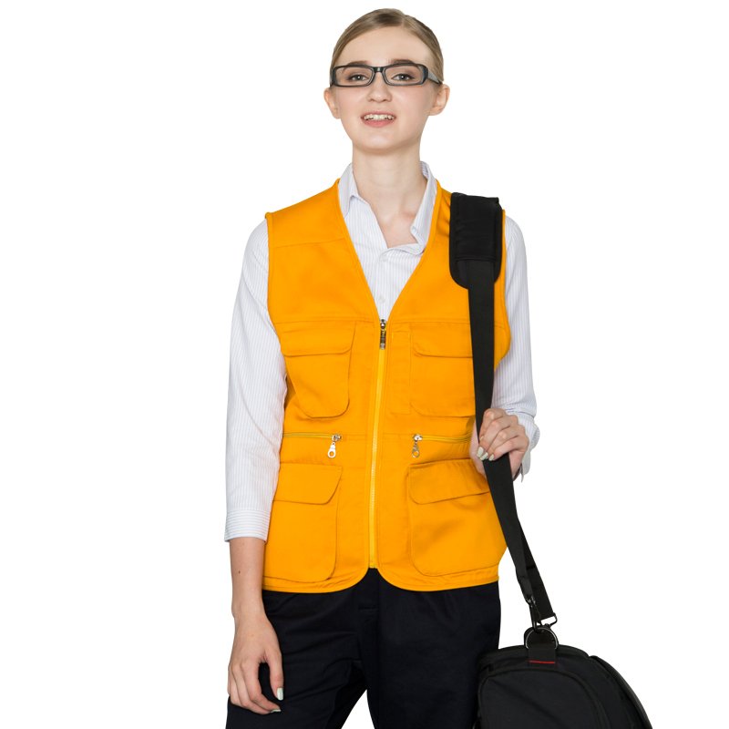 Custom Polyester Fishing Hiking Journalist Hunting Camera man Vest Men's Multi Pockets Waistcoat Vest
