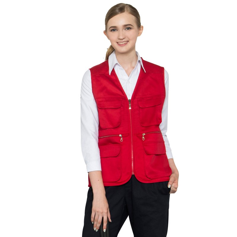 Custom Polyester Fishing Hiking Journalist Hunting Camera man Vest Men's Multi Pockets Waistcoat Vest