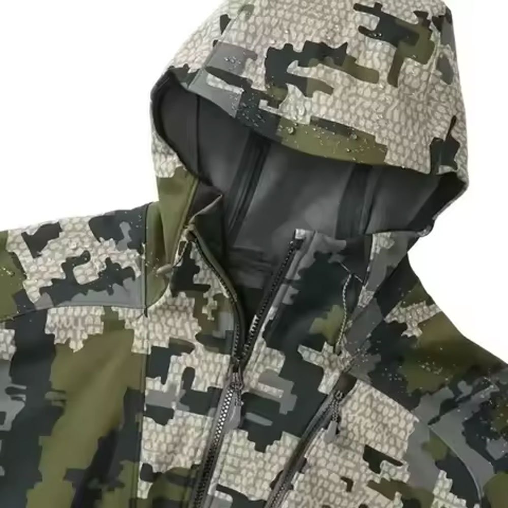 Custom High Quality Hooded Men's Tactical Camo Jacket Woodland Inspired Hiking And Outdoor Men's Camouflage Windproof Jackets