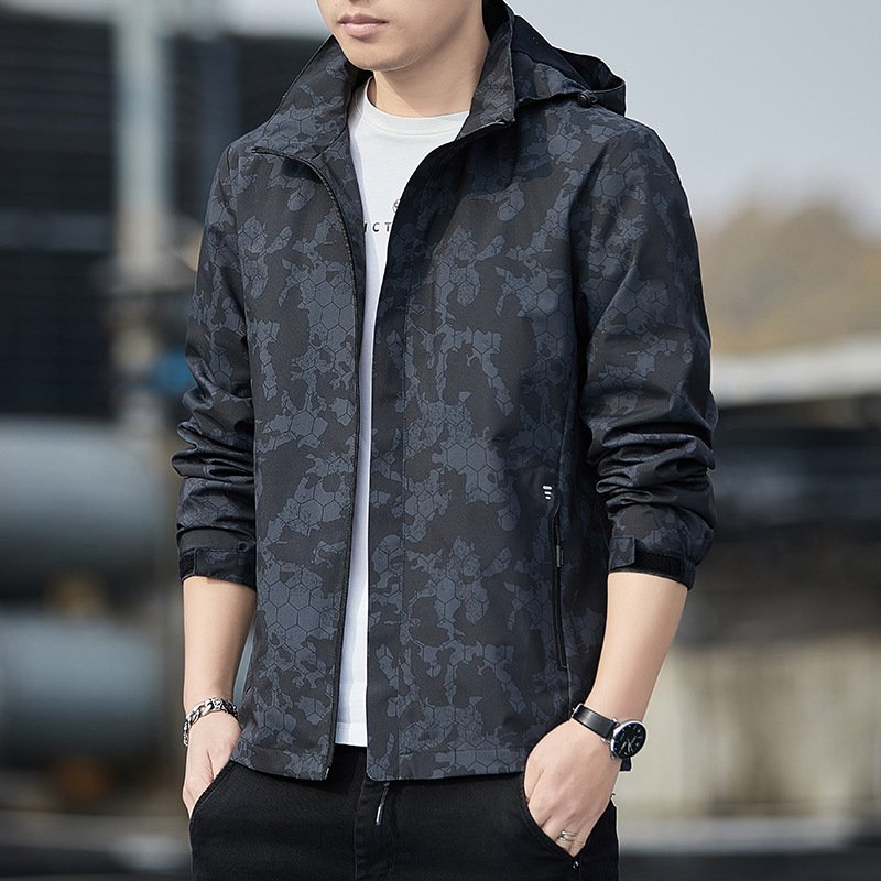 Hooded Men Coats Casual Windproof Clothing Trendy Outerwear Motorcycle Hiking Suit Male Jackets Versatile Autumn Winter