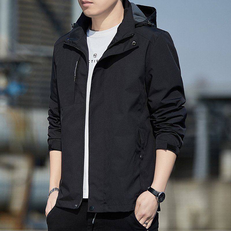 Hooded Men Coats Casual Windproof Clothing Trendy Outerwear Motorcycle Hiking Suit Male Jackets Versatile Autumn Winter
