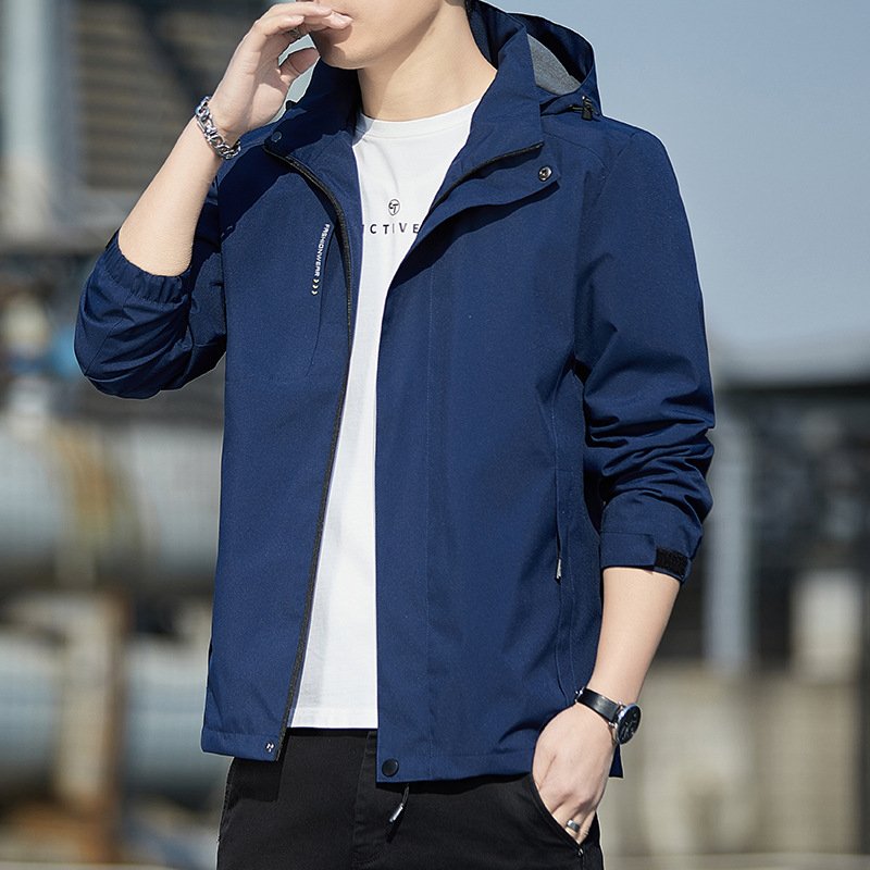 Hooded Men Coats Casual Windproof Clothing Trendy Outerwear Motorcycle Hiking Suit Male Jackets Versatile Autumn Winter