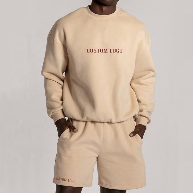 Custom Jogging Suit Two Piece Jumper Short Set Men clothing Fleece Mens Sweatsuit Sets Sweat Gym Athletic Track Suit Shorts Set