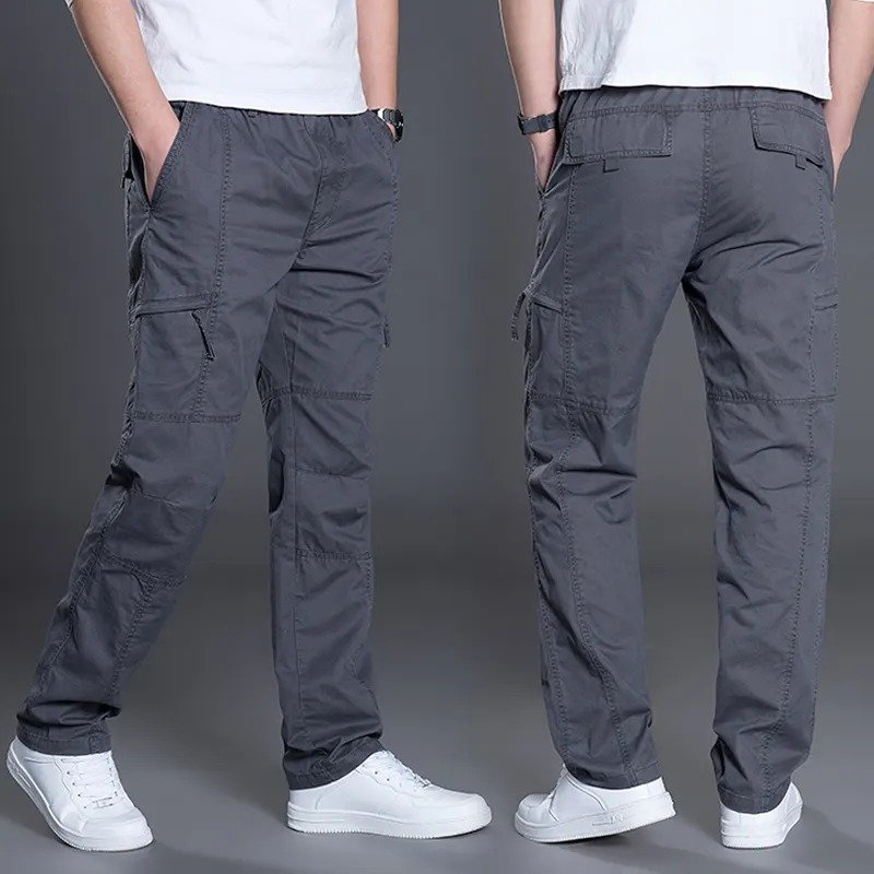 Unisex Mid-Waist Slim Fit Canvas Cargo Pants Cheap Price Men's Youth Casual Trousers Outdoor Work Hiking Washed Flat Front Style