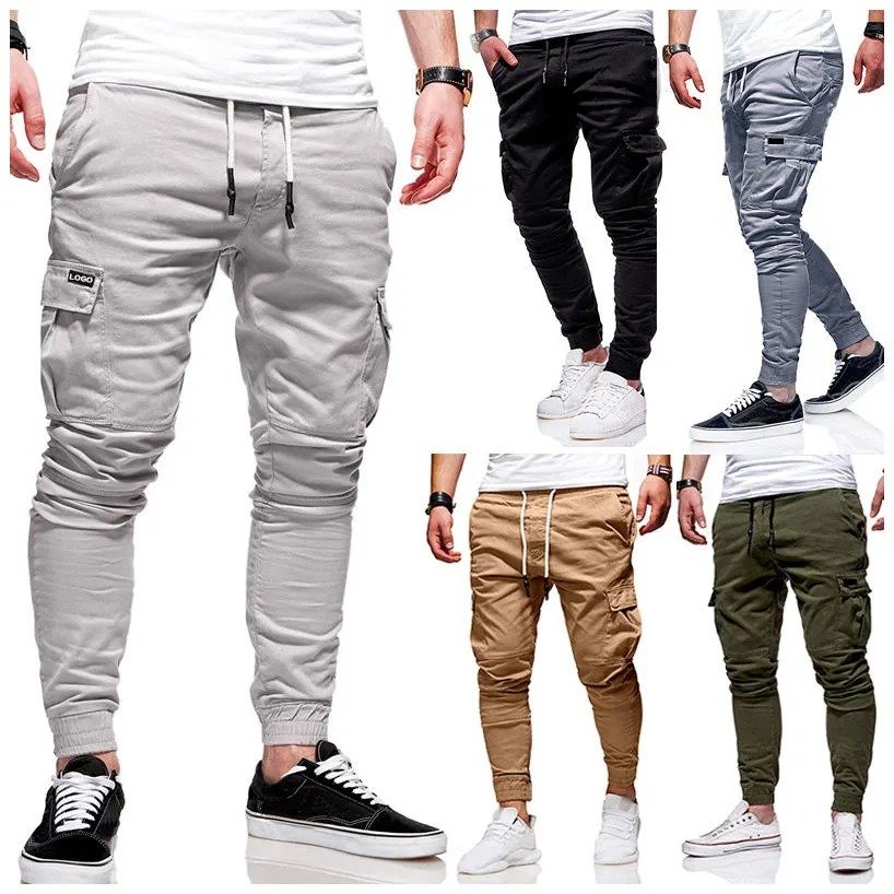 Unisex Mid-Waist Slim Fit Canvas Cargo Pants Cheap Price Men's Youth Casual Trousers Outdoor Work Hiking Washed Flat Front Style