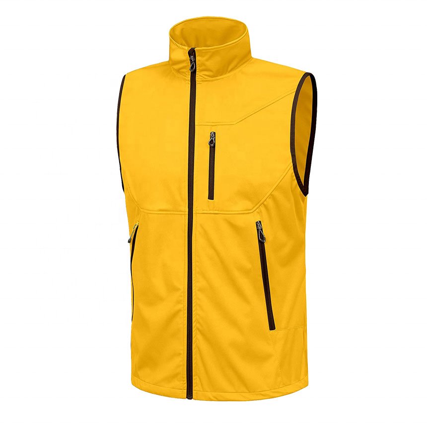 Custom Men's Lightweight Softshell Golf Vest Windproof Waterproof Sleeveless Hiking Jacket Breathable Waistcoat for Running