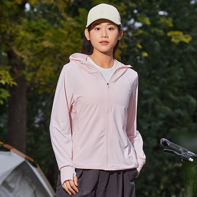Sunscreen Clothing UPF100+ Sun Protection Fishing Long Sleeve Anti UV Jacket Rashguard Outdoor Ice Silk Hoodie Jacket For Women
