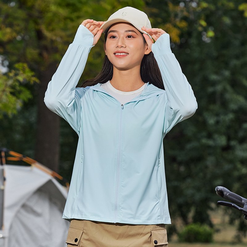 Sunscreen Clothing UPF100+ Sun Protection Fishing Long Sleeve Anti UV Jacket Rashguard Outdoor Ice Silk Hoodie Jacket For Women