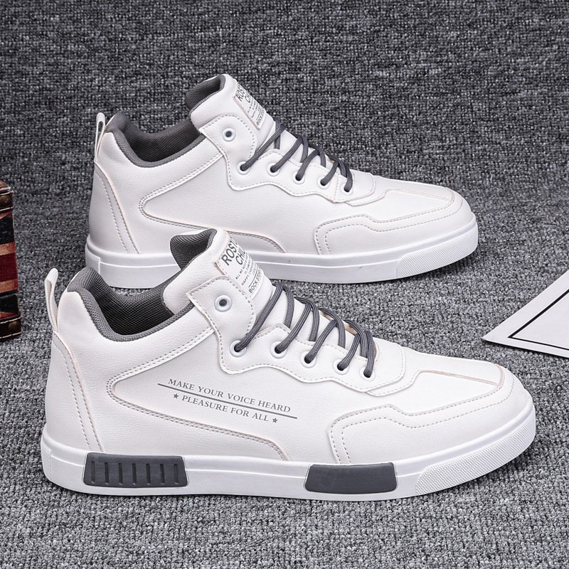 2024 new fashion men's PU leather casual board shoes soft soles comfortable non-slip men's work shoes casual outdoor shoes