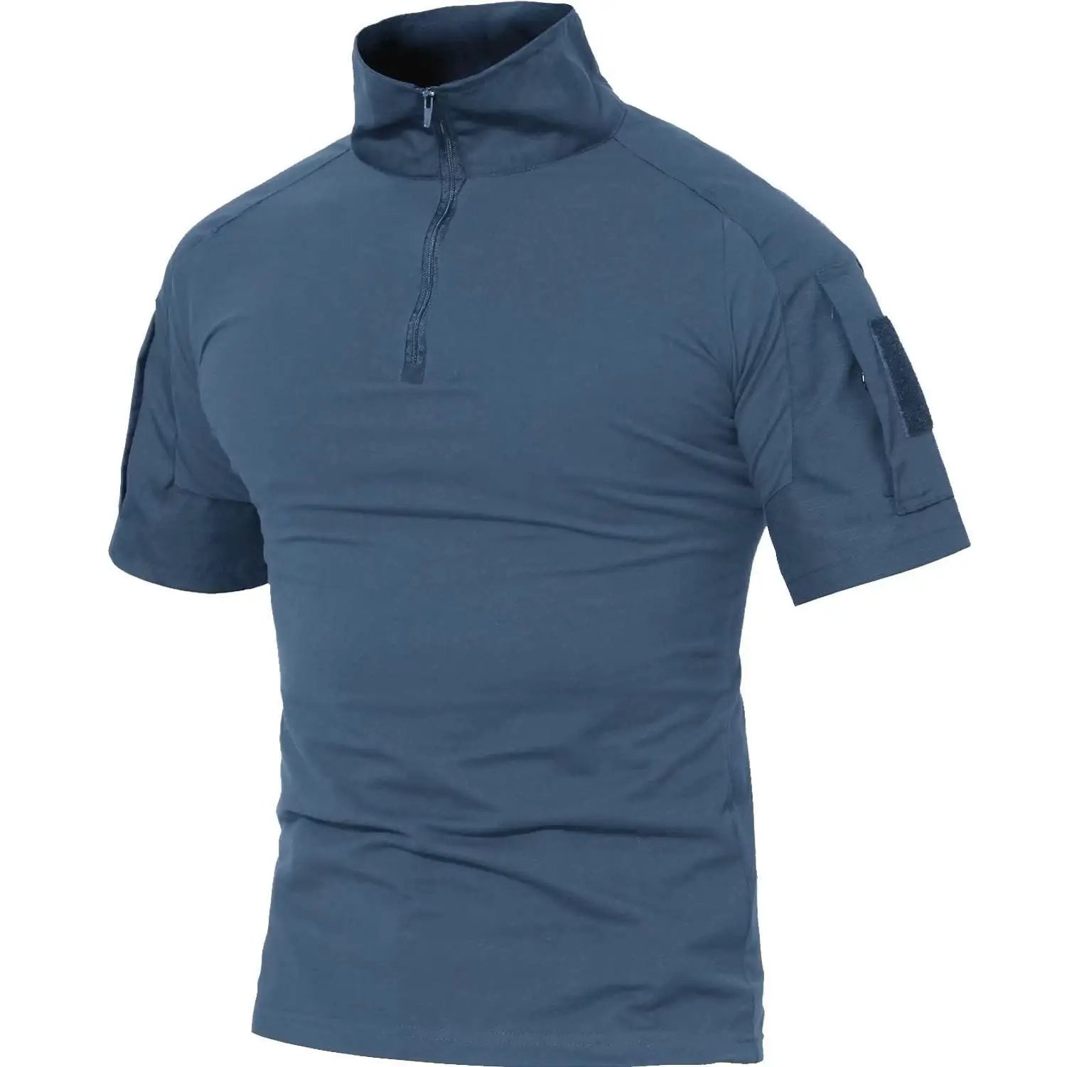 Custom Mens T-Shirts With Zipper Pockets Summer Outdoor Short Sleeve Tee Shirts Hiking Work Clothing Uniforms Tactical Shirt