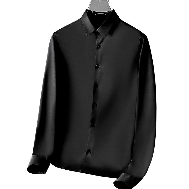 White Shirt Men's Long-sleeved High-grade Business Dress Spring and Autumn New Wrinkle-free Black Casual