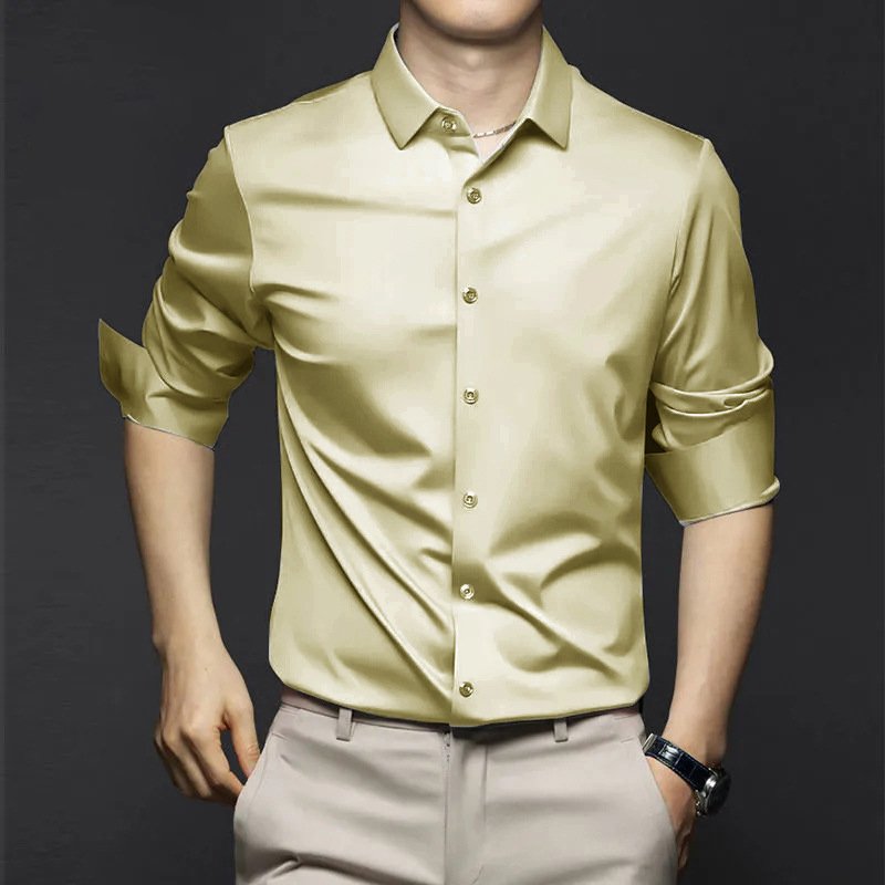 White Shirt Men's Long-sleeved High-grade Business Dress Spring and Autumn New Wrinkle-free Black Casual