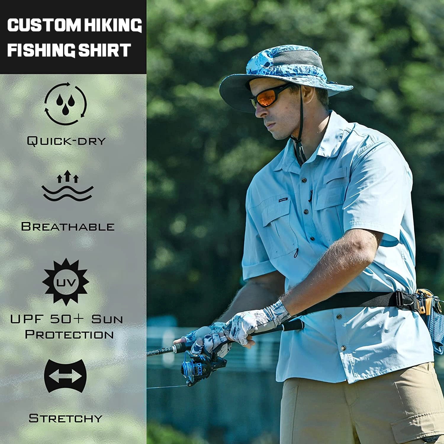 Men Wholesale Cheap Custom Long Sleeve UPF Performance Fishing Uv Shirt Sun Shirt Fishing Shirt