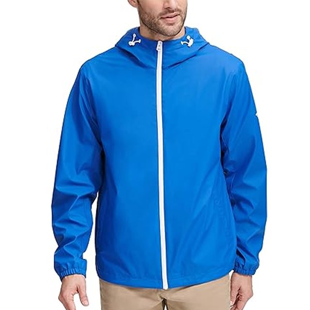 CONMR Casual Spring Autumn Hooded Waterproof Rain Jacket Breathable Windproof for Climbing Hiking Jacket solid color for adults
