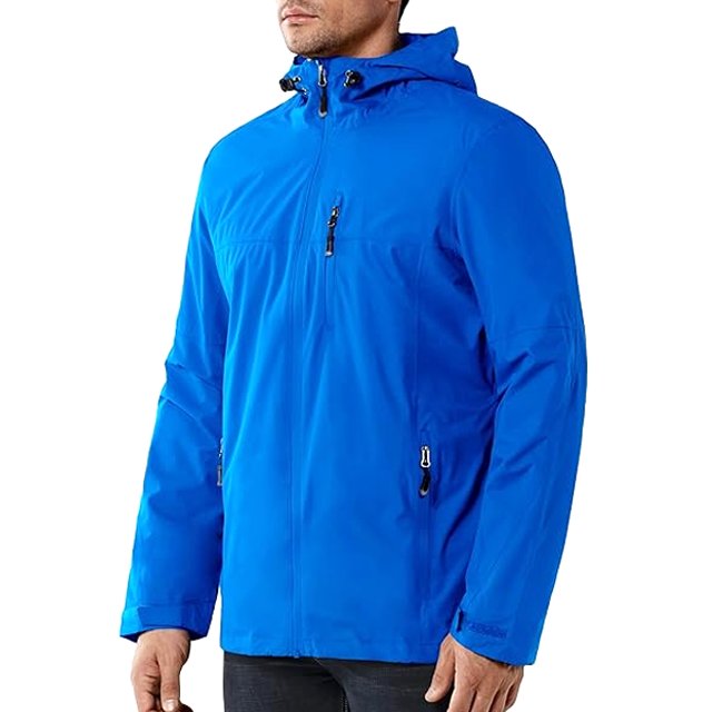 CONMR Casual Spring Autumn Hooded Waterproof Rain Jacket Breathable Windproof for Climbing Hiking Jacket solid color for adults