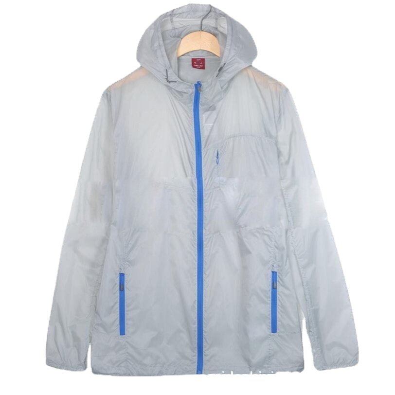 Custom Logo Summer Thin Lightweight Quick Dry Breathable Sport Sun Protection Outdoor Hooded Men's Windbreak Jacket