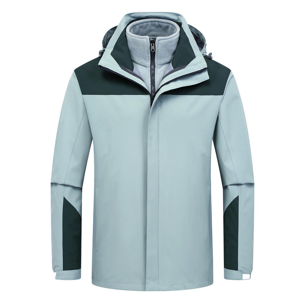 Outdoor Hiking Snow Ski Clothing Men Polar Fleece Jacket Waterproof Windproof Detachable 3 In 1 Winter Zip Up Jacket