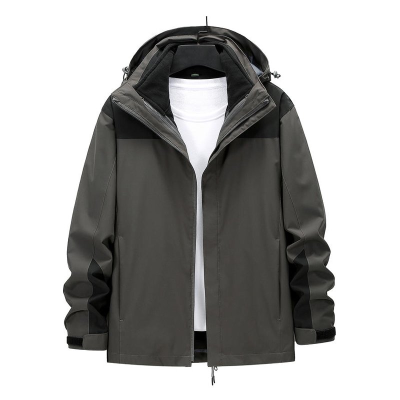 Outdoor Hiking Snow Ski Clothing Men Polar Fleece Jacket Waterproof Windproof Detachable 3 In 1 Winter Zip Up Jacket