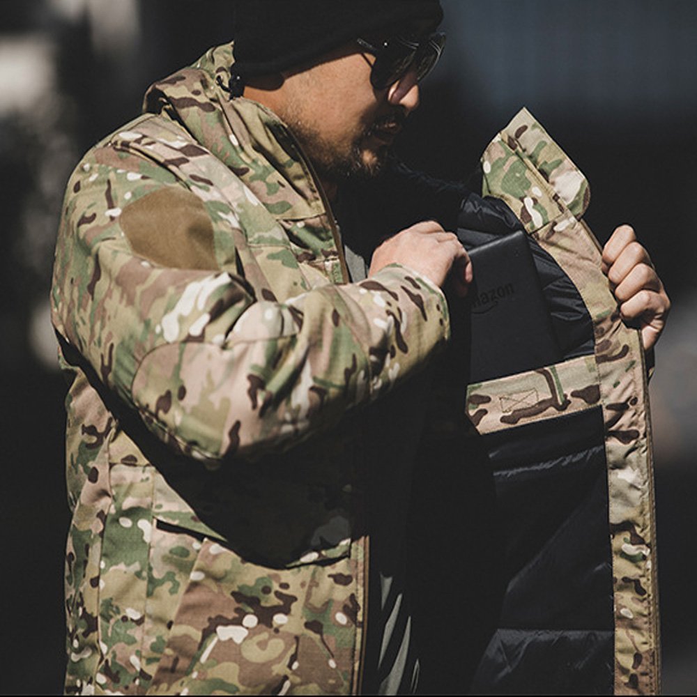 Men's Hunting M65 Tactical Jacket Waterproof Softshell Fleece Lined Cotton Clothing Camouflage Outdoor Hiking Fishing Coat