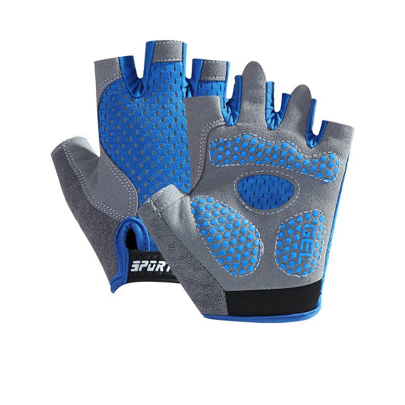The children's sports half-means cycling kid on a bike when he's trained to protect the gloves and rollers