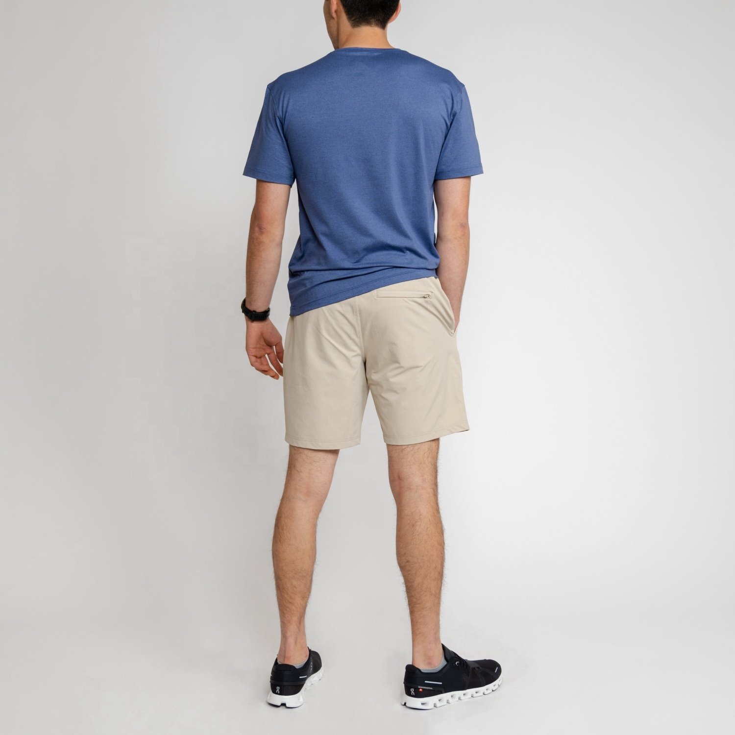 100% Polyester 6 pocket cargo shorts men half pants 8 inch elastic stretch hiking golf apparel shorts for men