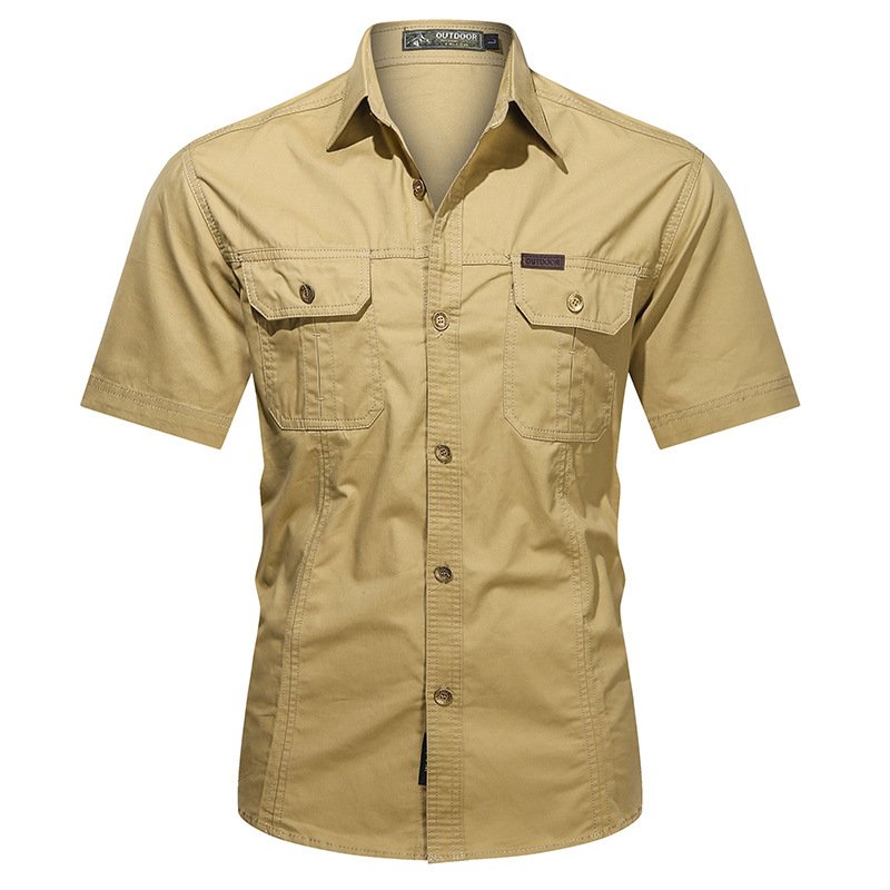 Men's Cotton Casual Shirt Sport Tactical Shirt Half Sleeve for Hiking Climbing Hunting Outdoor polo t shirts mens Short Sleeve