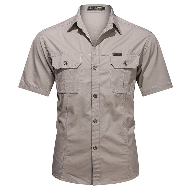 Men's Cotton Casual Shirt Sport Tactical Shirt Half Sleeve for Hiking Climbing Hunting Outdoor polo t shirts mens Short Sleeve