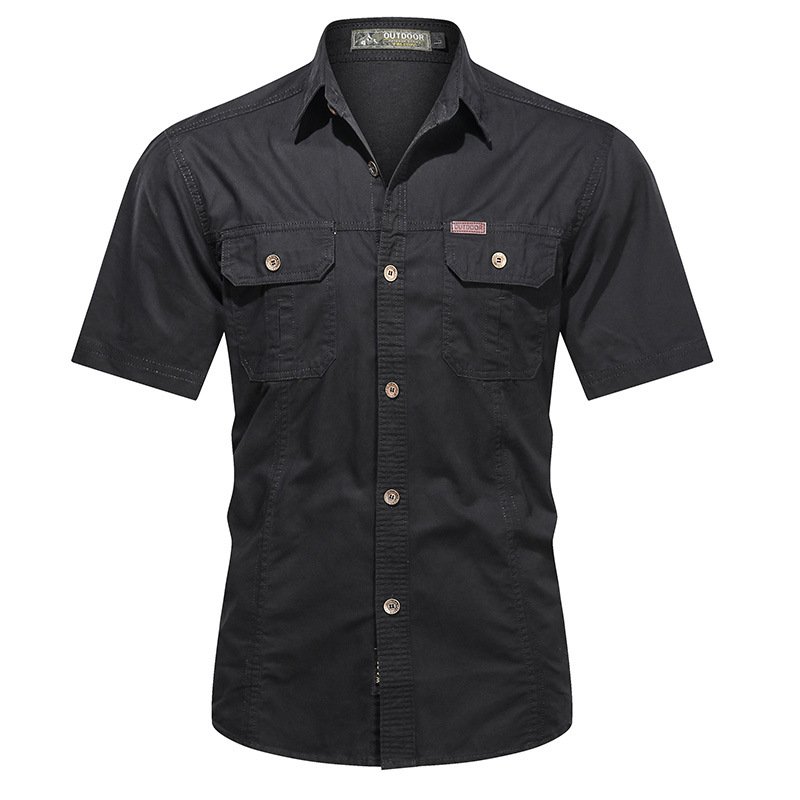 Men's Cotton Casual Shirt Sport Tactical Shirt Half Sleeve for Hiking Climbing Hunting Outdoor polo t shirts mens Short Sleeve