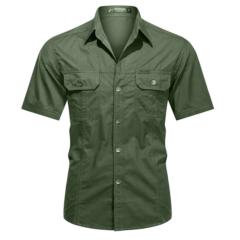 Men's Cotton Casual Shirt Sport Tactical Shirt Half Sleeve for Hiking Climbing Hunting Outdoor polo t shirts mens Short Sleeve
