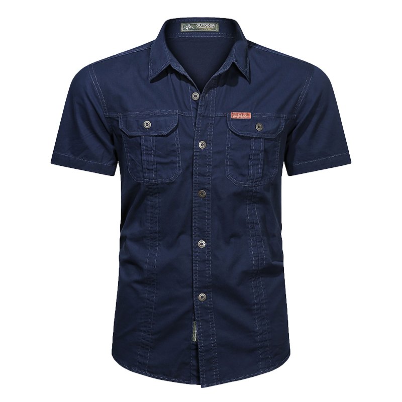 Men's Cotton Casual Shirt Sport Tactical Shirt Half Sleeve for Hiking Climbing Hunting Outdoor polo t shirts mens Short Sleeve