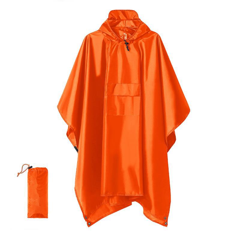 Fashion Outdoor Portable Light Polyester PU Coating Poncho Unisex Men Women Bike Rain Coat Hiking Climbing Travel Raincoat