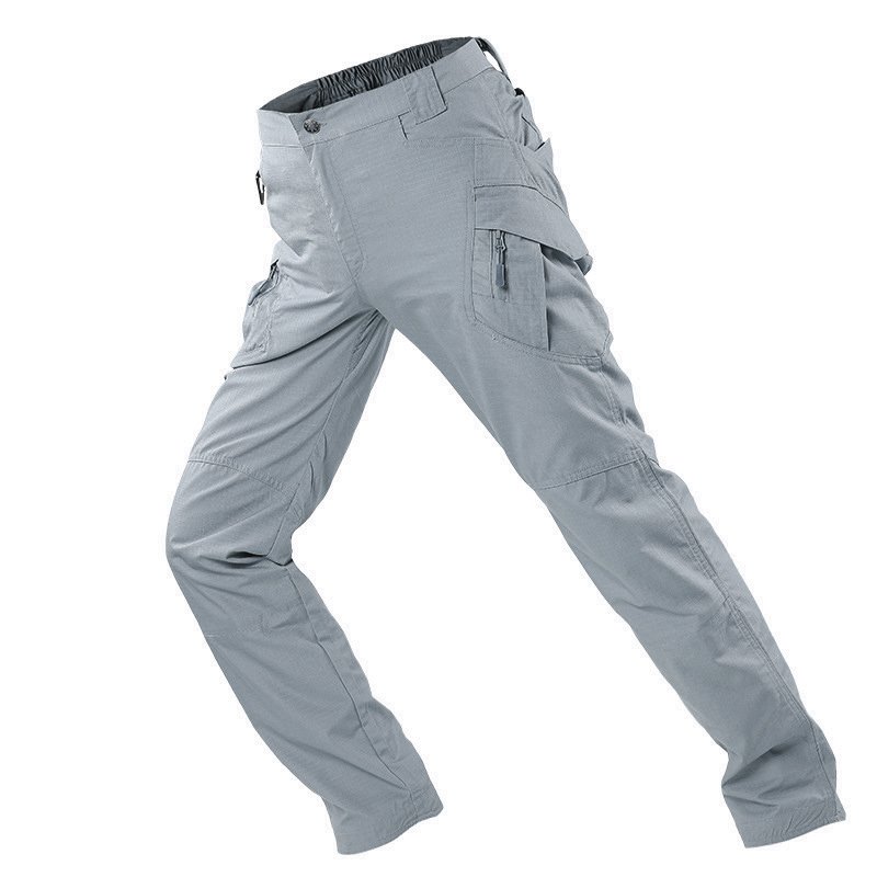 Men's Rib Stop Waterproof Fans Tactical Pants Combat Pants Hiking Hunting Multi Pockets Cargo Worker Pants
