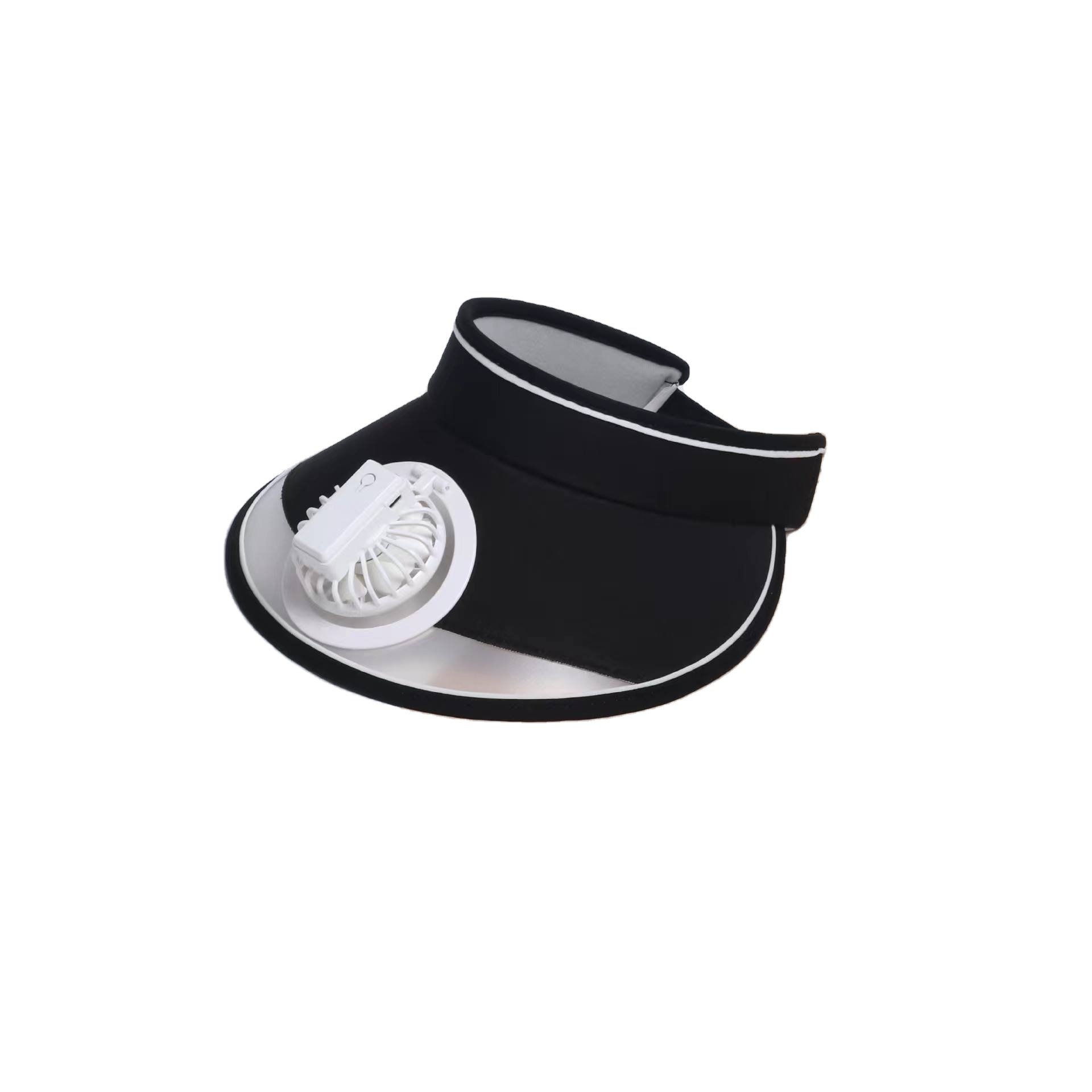 New summer Character solid shade fan hat no top sunblock large brim outdoors adjustable empty top visor hat for unisex adults
