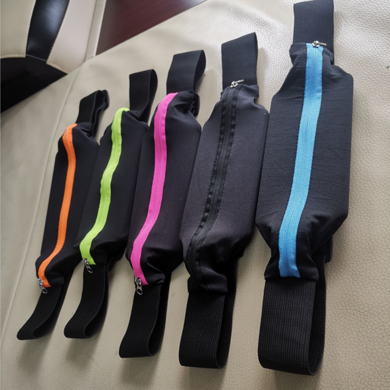 Multi-purpose outdoor exercise waistbags for men and women with invisible little belts against theft of cell phone keys, and for a walk outside