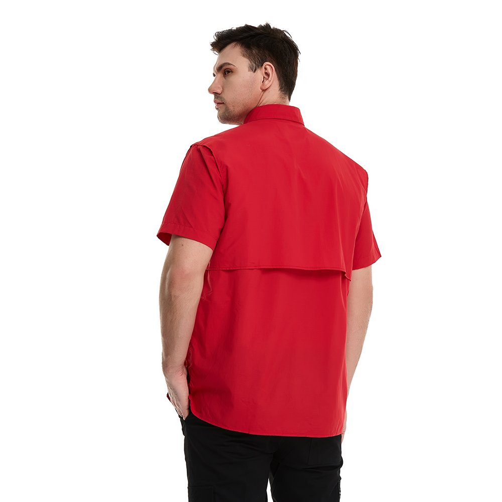 Summer Plus Size Short Sleeve Men Shirts Uv Protection Upf 50+ Quick Dry Outdoor Work Hunting Fishing Shirt Back With Vented