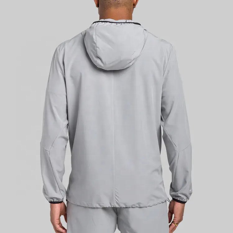 Custom 100% Polyester Outdoor Waterproof Hiking Jacket Man Running Wear Windproof Windbreaker Breathable Hooded Rain Jacket
