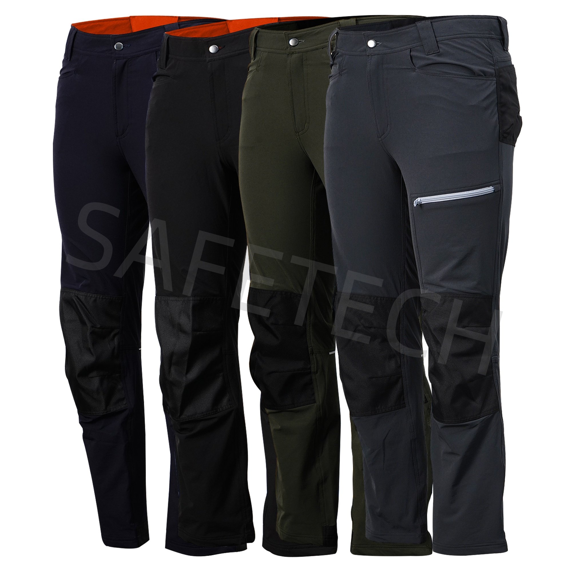 Men's 4 Way High Stretch Multi-pocket Skinny Workwear Cargo Trousers Construction Work Pants For Men