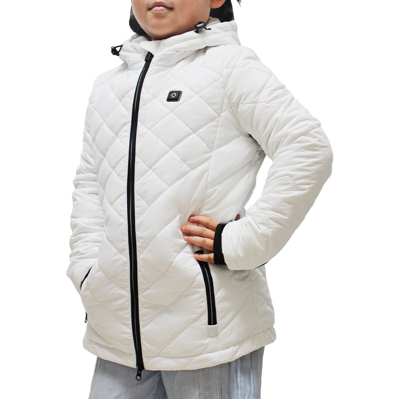 Intelligent 5V Electric Temperature Control Winter Warm Hooded Puffer Kid Heated Jacket for Men and Children Heated Clothing