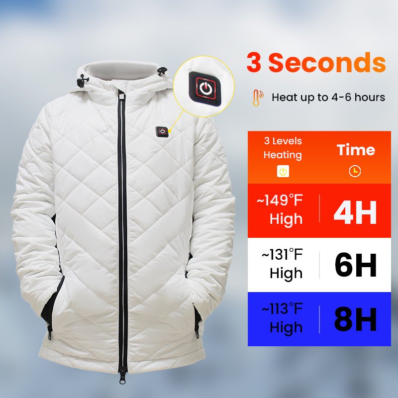 Intelligent 5V Electric Temperature Control Winter Warm Hooded Puffer Kid Heated Jacket for Men and Children Heated Clothing