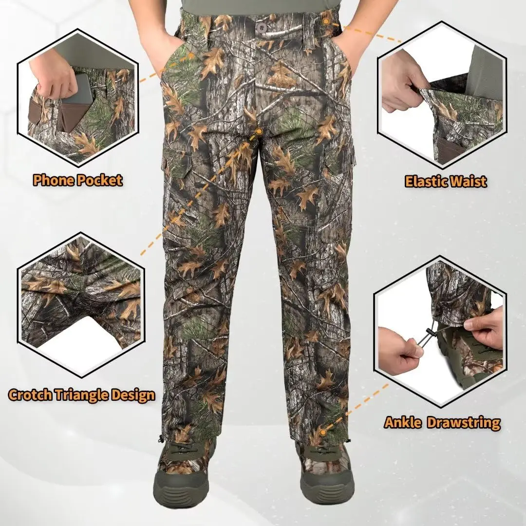Wholesale Hunting Clothing for Men 3D maple leaf Hunting Pants Water Resistant full pants for Moutain camping hiking