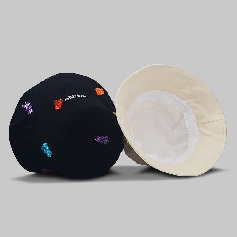Wholesale summer fashion sunshade fisherman hat korea cute three-dimensional transparent silicone gummy bear bucket hat