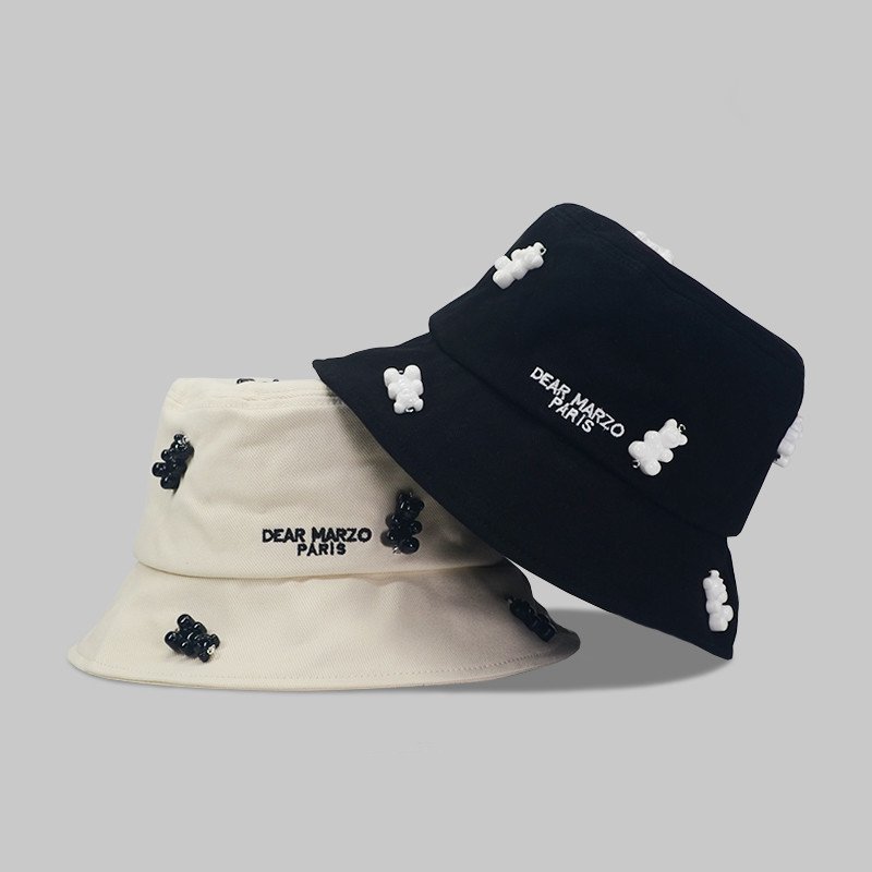 Wholesale summer fashion sunshade fisherman hat korea cute three-dimensional transparent silicone gummy bear bucket hat