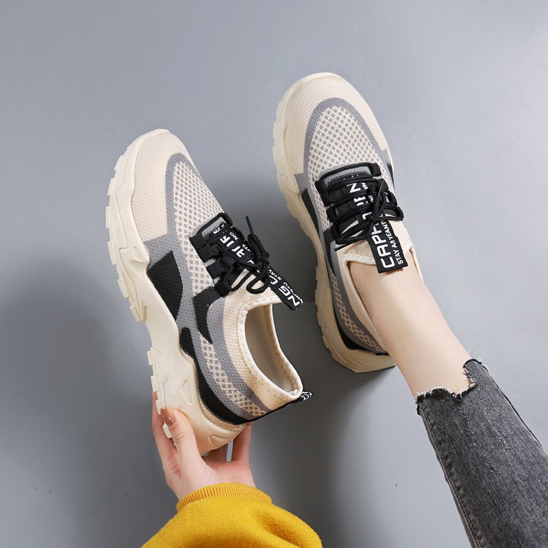 2024 Original women's brand new design casual shoes women's net surface breathable lightweight running thick sole sneakers
