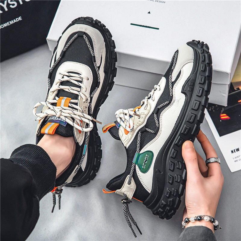 Wholesale customized logo Tyre outsole durable men's Non-Slip Walking Shoes for Outdoor work Trekking Climbing Trails Sneakers