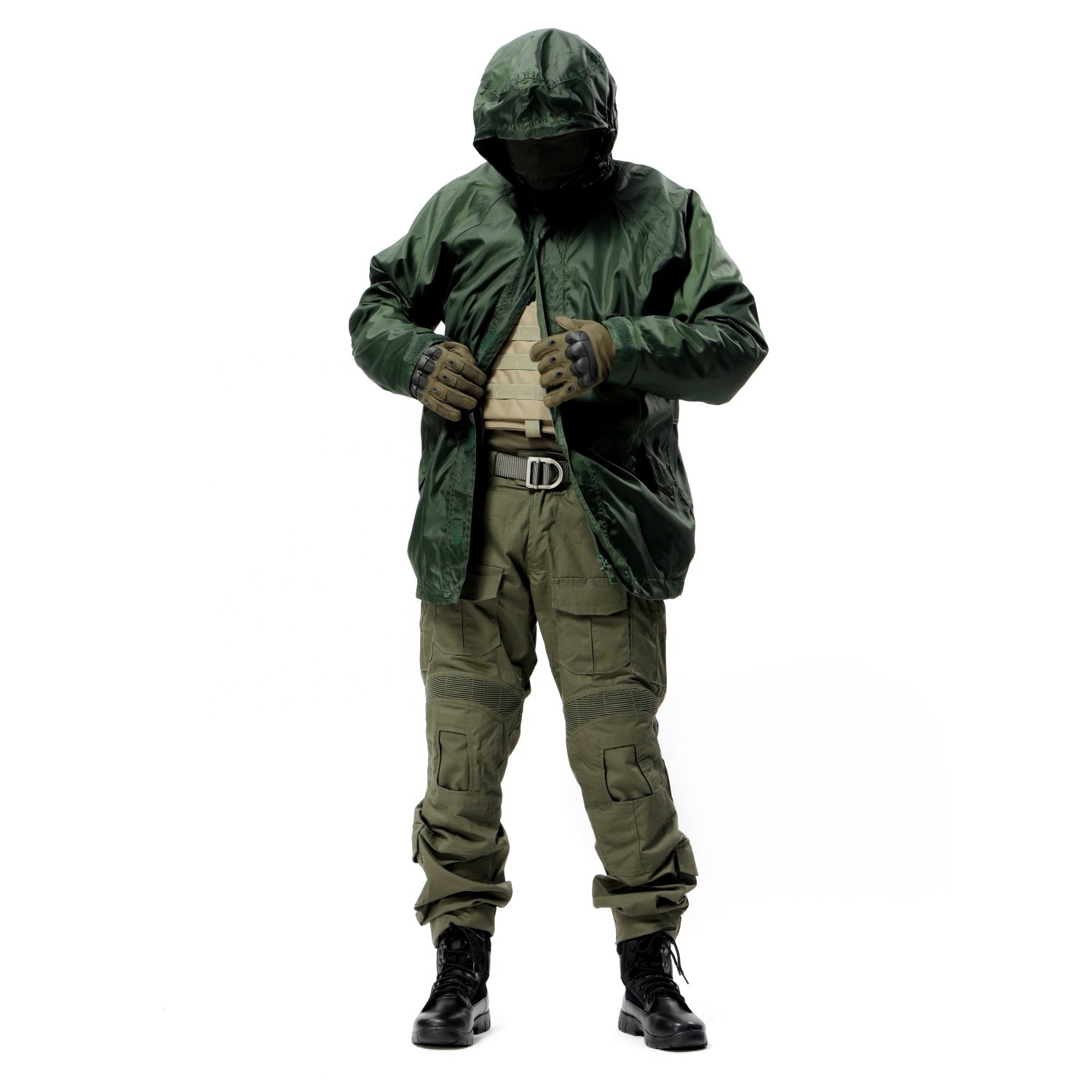 Field Wear for Men Waterproof Pullover Lightweight Hooded Windbreaker Patrol Shell Waterproof Jacket Tactical Raincoat